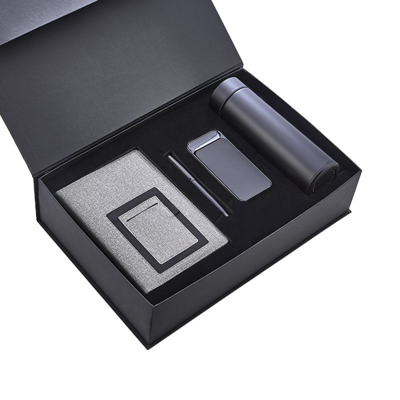  Siyah Defte& Kalem & Powerbank & Termos Set