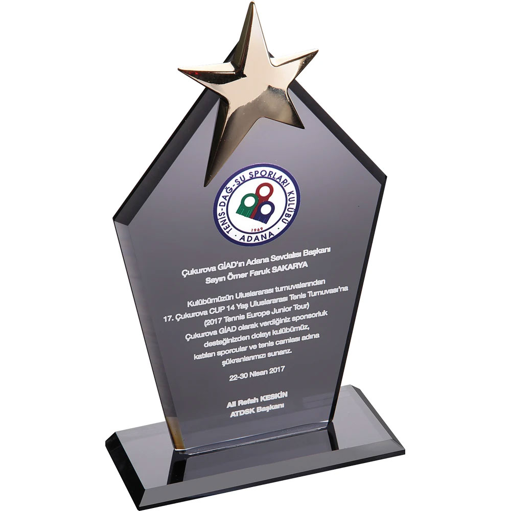 -ŞF KristaPlaket Füme