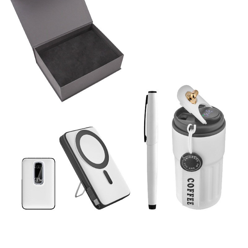  Beyaz Kalem & Powerbank & Termos Set