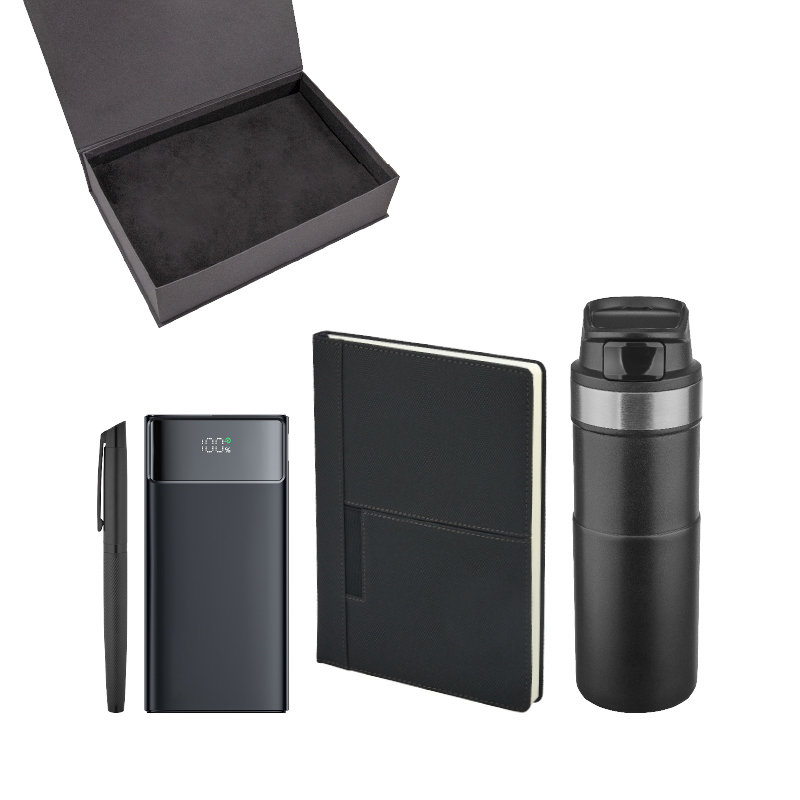  Siyah Kalem & Defte& Powerbank & Termos Set